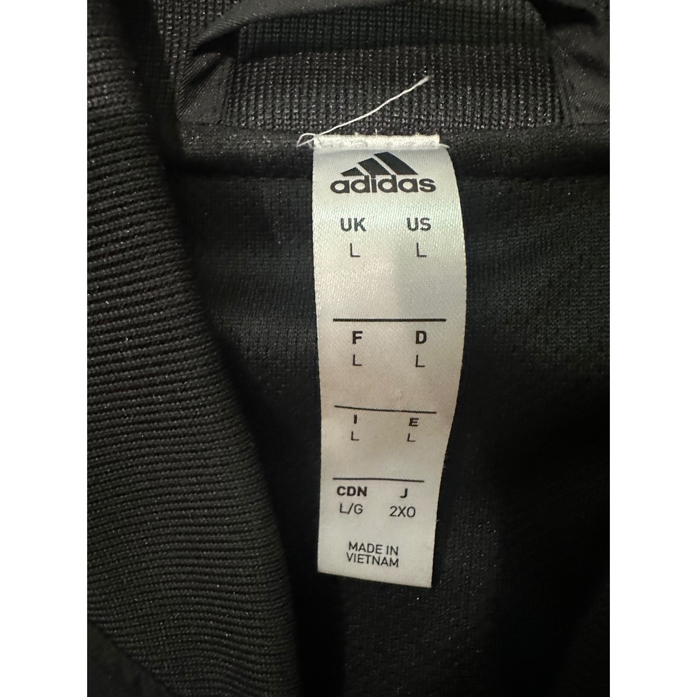 Adidas Vetement Officiel Jacket Black Mens LargeFull Zip Bomber DP2681 - Picture 3 of 6